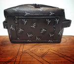 Load image into Gallery viewer, Toiletry bag dopp kit from kühn products dark brown with black kühn logo.
