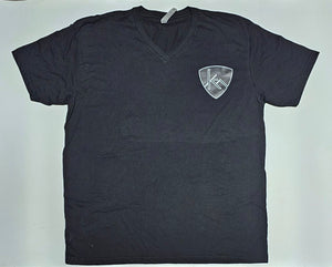 V-Neck T-Shirt  Black with Kühn Badge