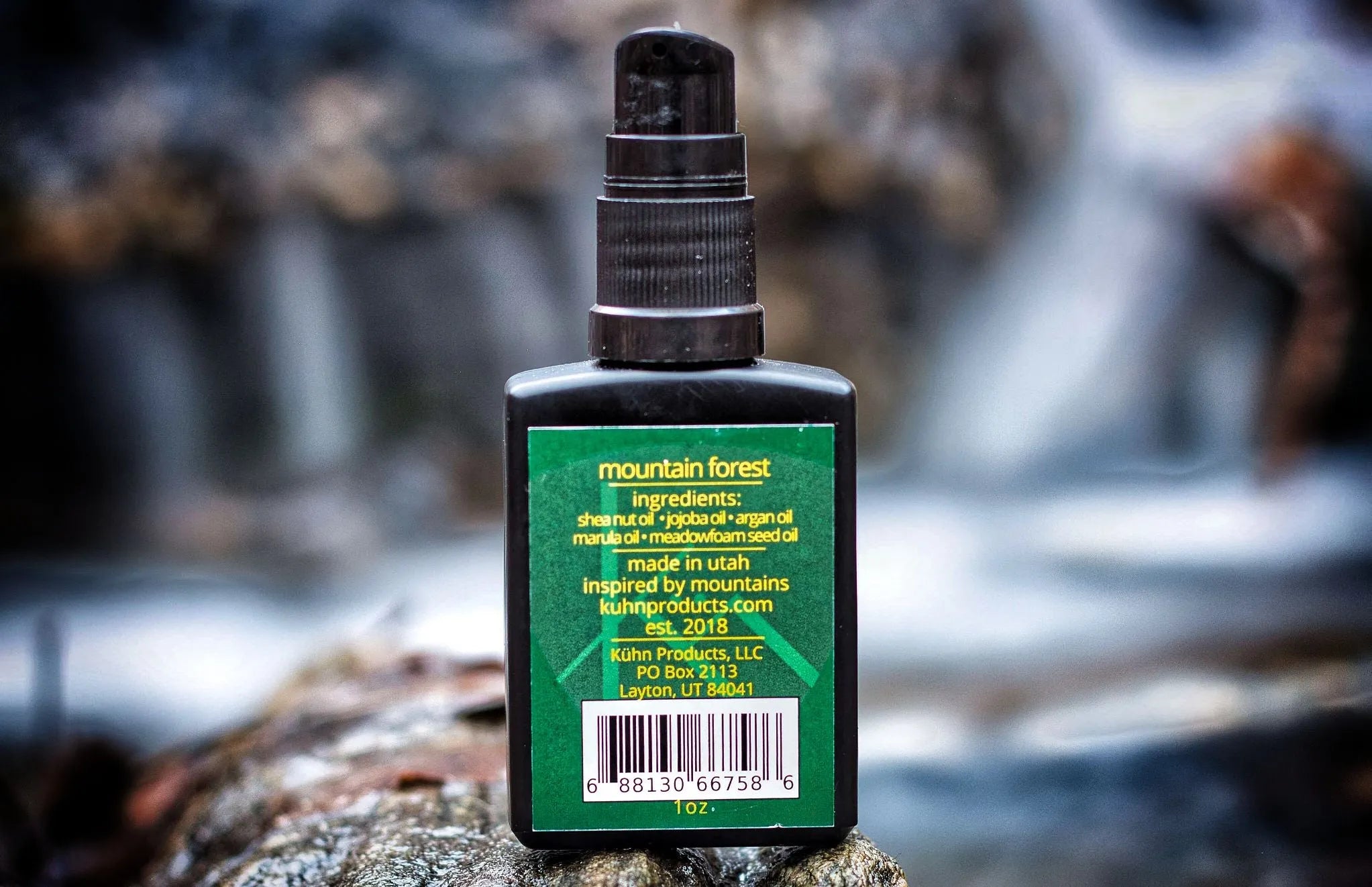 Mountain forest beard oil from kuhn products.