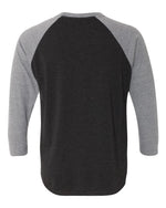 Load image into Gallery viewer, Tri-blend Three-Quarter Sleeve Baseball Raglan T-Shirt from kuhn products rear view
