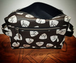 Load image into Gallery viewer, Toiletry bag dopp kit from kühn products black with white kühn logo top view.
