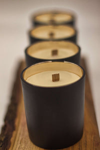 Our hickory scented beeswax candle with American cherry wood wick smells amazing and burns cleaner and longer.