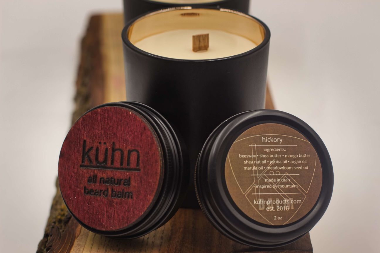 Enjoy our hickory scented beeswax candle with our hickory scented beard balm. 